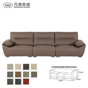 ห้องนั่งเล่นสไตล์โมเดิร์นเรียบง่าย WINMAX S111 หนังแท้ สามที่นั่ง เบาะฟองน้ำทรงสี่เหลี่ยม พนักพิงตรง รุ่น S111 ของแท้ - Product Image 3