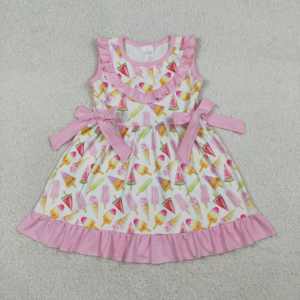 GSSO3099 RTS Conjunto de Verano para Niña Pequeña, Diseño a Cuadros Rosa, Sin Mangas - Product Image 5