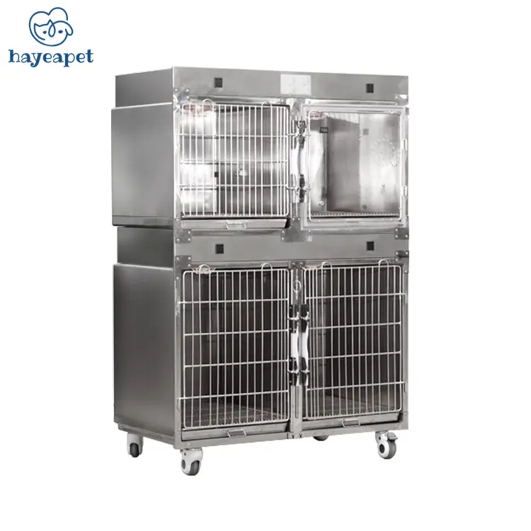 Jaula eterinaria con calefacción para perros, dispositivo con cámara de oxígeno infrarroja para uso médico y hospitalario