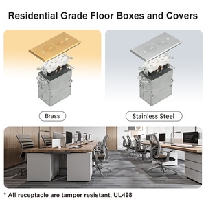Cubierta empotrada de latón, <span class=keywords><strong>caja</strong></span> de montaje de <span class=keywords><strong>suelo</strong></span> Rectangular, serie única - Product Image 2