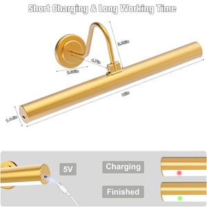 Lámparas de Pared LED Tricolores con Interruptor Táctil, Regulables, de Hierro, para Interiores, Nuevas, con Carga y Sin Cables, para Sala de Estar - Product Image 2