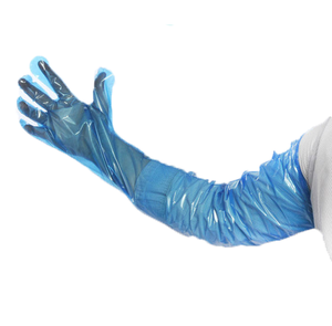 ถุงมือป้องกันมือและแขนสำหรับการผสมเทียมโค แบบใช้แล้วทิ้ง ทำจากวัสดุ PE ยาวถึงไหล่ - Product Image 2