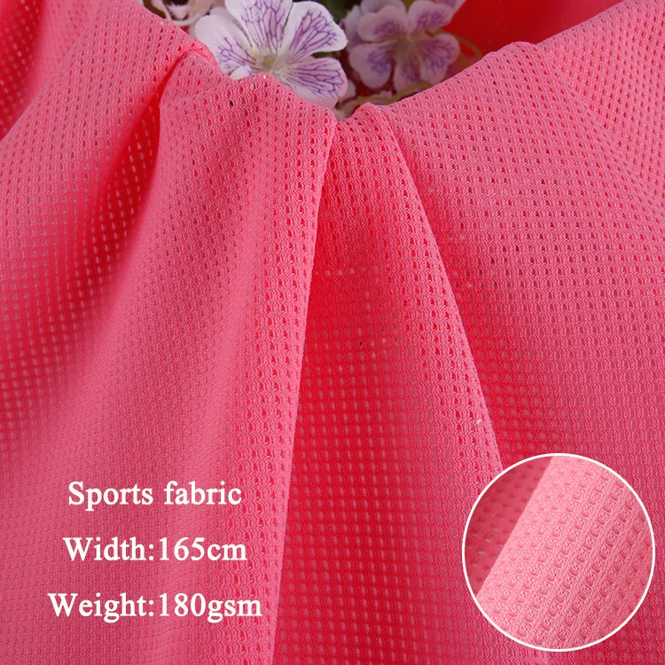 Customized 80% Polyester 20% Spandex Knitted Stretch 180g Jacquard Mesh Sports Fabric For Sportswear And Jersey