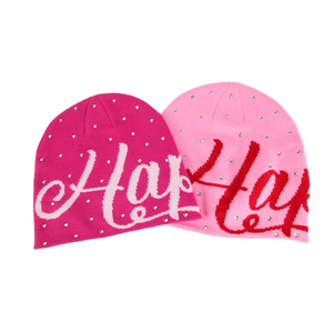 Produit phare : Bonnet d'hiver tricoté en jacquard, 100% acrylique, brodé de strass, motif crâne, personnalisable, haute qualité, respirant et imperméable - Product Image 1