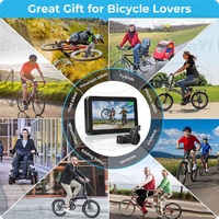 GreenYi Lenker-Fahrradspiegel 1080P Wiederaufladbare Fahrrad-Rückfahrkamera mit 4,3'' Monitor Nachtsicht 150° °   Weitwinkelansicht