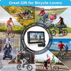 GreenYi Rétroviseur de guidon de vélo 1080P Caméra de recul de vélo rechargeable avec moniteur 4.3 ''Vision nocturne Vue grand angle 150 ° - Product Image 6