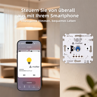 Bilihondim – interrupteur rotatif mural, sortie 1A, luminosité réglable, alimentation 200W, télécommande sans fil