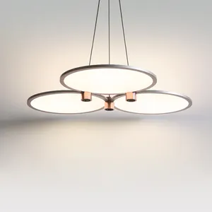 Luce industria moderna stile bianco e nero anello cerchio tavolo lampadario appeso tavolo da pranzo lampadario in alluminio