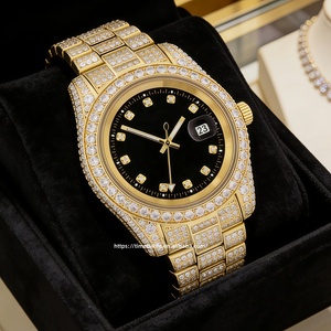Fournisseur OEM de montres personnalisées avec diamants, montres de luxe haut de gamme en zircon cubique, montres Hip Hop Iced Out avec diamants pour hommes - Product Image 4