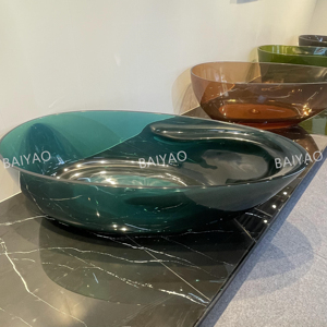 Hot Deal Baignoire en résine transparente de couleur personnalisée Baignoire de trempage moderne en acrylique autoportante pour les maisons élégantes - Product Image 2