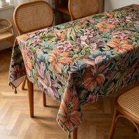 Tissu Jacquard Floral Monet Multi-Options, Tissu Lourd Tissé Large pour Nappe Personnalisée et Décoration de Rideaux