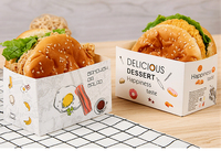 Boîte à bento pour hamburger, petit-déjeuner, pain grillé épais, boîte d'emballage, plateau en papier pour pâtisserie coréenne, boîte à sandwich, boîte à burger