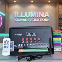 Controlador de Tiras LED RGBIC JIUAN T8-1000AC-RC, Programable, Salida de 8 Canales, Sincronización de 8192 Píxeles, Tarjeta SD, Controlador de Píxeles LED a Prueba de Agua