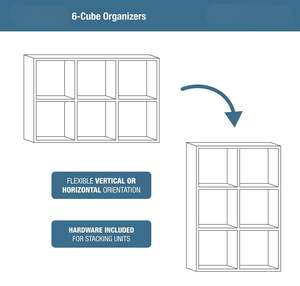 Librerie moderne in legno a 6 cubi per organizzatore di archiviazione - Product Image 5