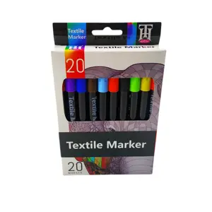 20 Colors Box Set Fabric Marker Pen Permanent Ink OEM Printing