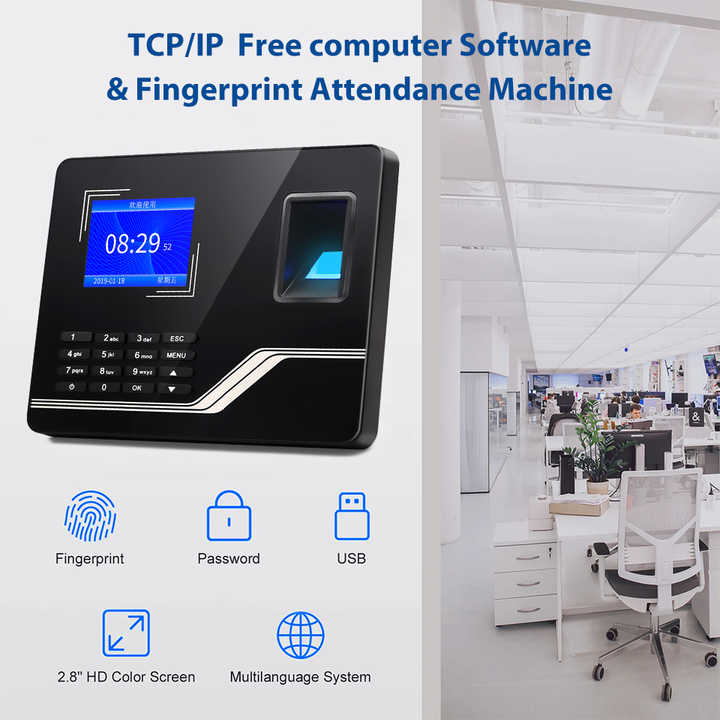 New Upgrade Intelligent TCP/IP Data Link Attendance Machine With Free Software Fingerprint Recorder Computer Query Log F20H