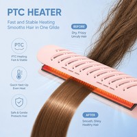 Torlin 360 °   Lisseur et boucleur 2-en-1 à plaques céramiques PTC, air froid, 10 températures par mode, 140-220°C, rose doux