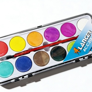 Lot de 12 couleurs de peintures aquarelles solides, portables, non toxiques et sûres, avec pinceau, pour l'école et les enfants - Vente en gros à prix abordable - Product Image 4