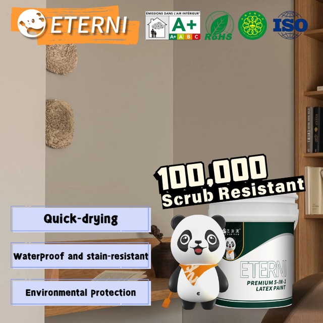 ETERNI Project Supply Premium 5-in-1 Acrylic Emulsion Paint Eco-Friendly Rich Color Interior Wall Smooth Touch Brush Water-Based
