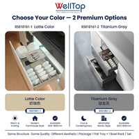WELLTOP Nouveautés Organisateur de tiroir de cuisine modulaire 900 mm avec séparateur de vaisselle réglable pour armoire et plateau de rangement
