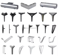Kunden spezifische Chrom gebürstet Nickel Pistole schwarz Büro Patas de Metall Stahl Stuhl Dreieck Bett Tisch Möbel Beine Sofa Bein Metall