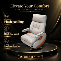 Fauteuil de Direction Moderne Inclinable et Pivotant avec Réglage en Hauteur, Chaise de Bureau en Cuir Rembourrée à Dossier Haut pour Bureau à Domicile