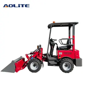 AOLITE E604 pil 4 tekerlekten çekiş küçük mini elektrikli kova forklift tekerlekli yükleyiciler peyzaj ile pil şarj cihazı