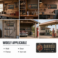 Décoration murale en métal, enseigne rétro en aluminium pour station-service Oakridge, pompe à essence, pour garage, bar, ou cave à homme