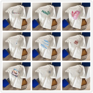 T-shirt vintage pour <span class=keywords><strong>homme</strong></span> à manches courtes et col rond avec logo lettré, 100 % coton pur, respirant, durable, anti-humidité, coupe ample, été - Product Image 4