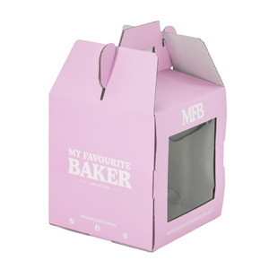 Scatola Personalizzata <span class=keywords><strong>per</strong></span> Torte e Dolci con Finestra Trasparente e Manico, Design a Gable <span class=keywords><strong>per</strong></span> Regali - Product Image 2