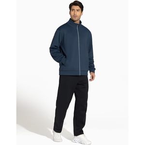 <b>Men's</b> Fleece Full Zip Sweatshirt Mock Neck <b>Long</b> Sleeve Workout <b>Jacket</b> With Pockets Casual Autumn Wear Breathable - Product Image 6