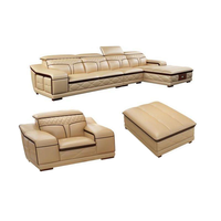 Hochwertiges Modernes Stoff-Ecksofa in U-Form mit Jahresgarantie, Hochdichter Schaumstoff und Mikrofaser-Leder für Wohnzimmer, Villa und Empfangshalle