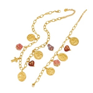 Collier pour filles en acier inoxydable, motif croix exotique transfrontalière, anges, bambou, éléments multiples, cœur et fleur de prunier, cadeau d'anniversaire - Product Image 5