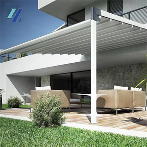 Pare-soleil imperméable pour l'extérieur Pergola à toit rétractable Pergola en aluminium PVC Pergola électrique rétractable - Product Image 5