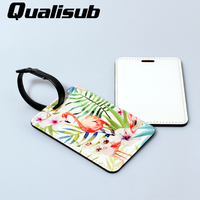 Étiquettes de bagages vierges en PU personnalisables Qualisub, rectangulaires, imprimables double face, pour sublimation, idéales pour cadeaux et artisanat