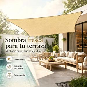 LUFICEGO Tenda Parasole Triangolare in HDPE Tessuto Stabilizzato ai Raggi UV per Esterni con Bordi Rinforzati e Set di Corde - Product Image 4