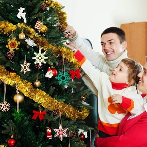 50 chưa hoàn thành DIY bông tuyết bằng gỗ cutouts Cây giáng sinh treo đồ trang trí dây thủ công bằng gỗ hộp cho tường dấu hiệu - Product Image 6