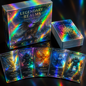 Custom Holographic Trading Cards Manufacturer Collectible Card Game OEM Printing Waterproof Luxury Shiny <strong>Set</strong> with Box Wholesale - Product Image 1