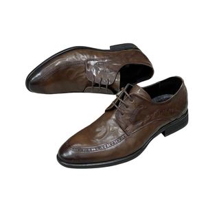 Zapatos Formales de Negocios de Lujo para Hombre - Nuevo Estilo, Zapatos Oxford Transpirables de Cuero Genuino con Función de Aumento de Altura para la Temporada de Otoño - Product Image 3