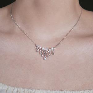 Collar de Plata de Ley 925 con Colgante de Gota de Agua y Perla de Cielo Estrellado, Cadena de Clavícula de Princesa, Collares de Cristal - Product Image 5