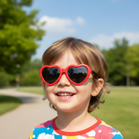 Lunettes de soleil créatives pour enfants, lunettes de protection solaire, lunettes polarisées en forme de cœur, lunettes de soleil personnalisables