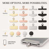 360 °   Accesorios Giratorios para Teléfono, Parche Metálico Ultrafino de 0.3mm, Acero Inoxidable, para Correas de Teléfono