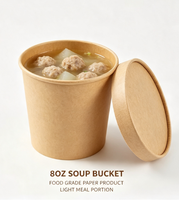 Bol à soupe en papier kraft à paroi simple, épaissi, imperméable, biodégradable, recyclable, jetable, pour bouillie, nouilles, et congee chaude