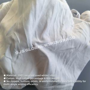 Trapos de Algodón Blanco de Punto Jersey, Trapos de Camiseta, Trapos Industriales de Algodón Cortados en Paños de Limpieza - Product Image 4