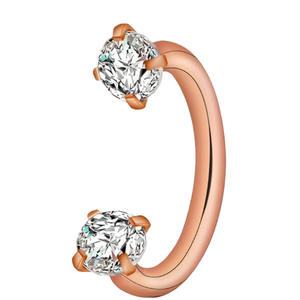 Anneau de nez en acier inoxydable en forme de U, incrusté de zircon 5A, entièrement serti de diamants, unisexe, pour piercing corporel de mariage, bijoux d'usine - Product Image 3