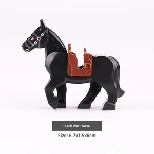 WW2 <span class=keywords><strong>militare</strong></span> accessori per blocchi di costruzione attrezzature di plastica con antico cavallo da guerra - Product Image 4