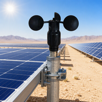 Anémomètre à coupelle en alliage d'aluminium étanche, capteur de vitesse du vent RS485 4-20mA 0-5V avec fonction de chauffage pour ferme photovoltaïque