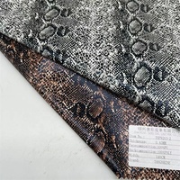 Tissu en cuir PU élastique à imprimé léopard, tissu imperméable en polyester tricoté à motif serpent, simili cuir pour robe