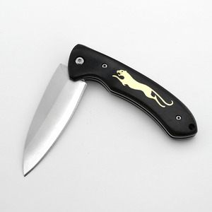 Navaja Plegable de Acero Compuesto de 3 Capas, Diseño Personalizado con Patrón de Leopardo, Mango de Ébano, Navaja de Bolsillo Táctica para Supervivencia y Caza - Product Image 3