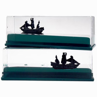 Prêt à expédier, bouteille de dérive fluide de bateau de pirate noir simple et créatif, cadeau de bureau décompression décoratif